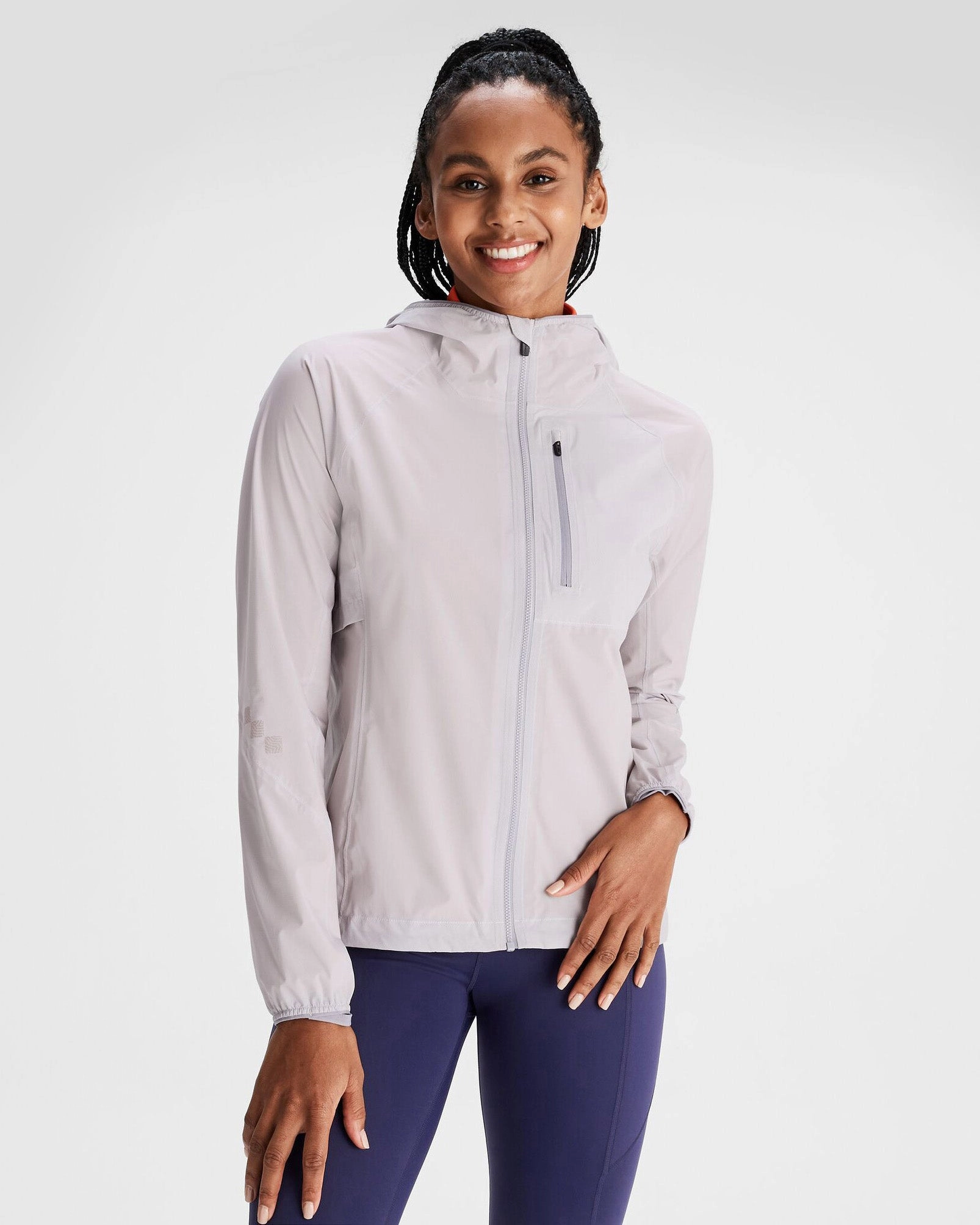 Moisture Wicking Inner Stretchable Fabric Women's Seeker 2.5L Rain Jacket - Dove