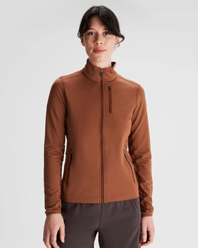 Double Layered Collar Women's Seeker Fleece Jacket - Woodsy