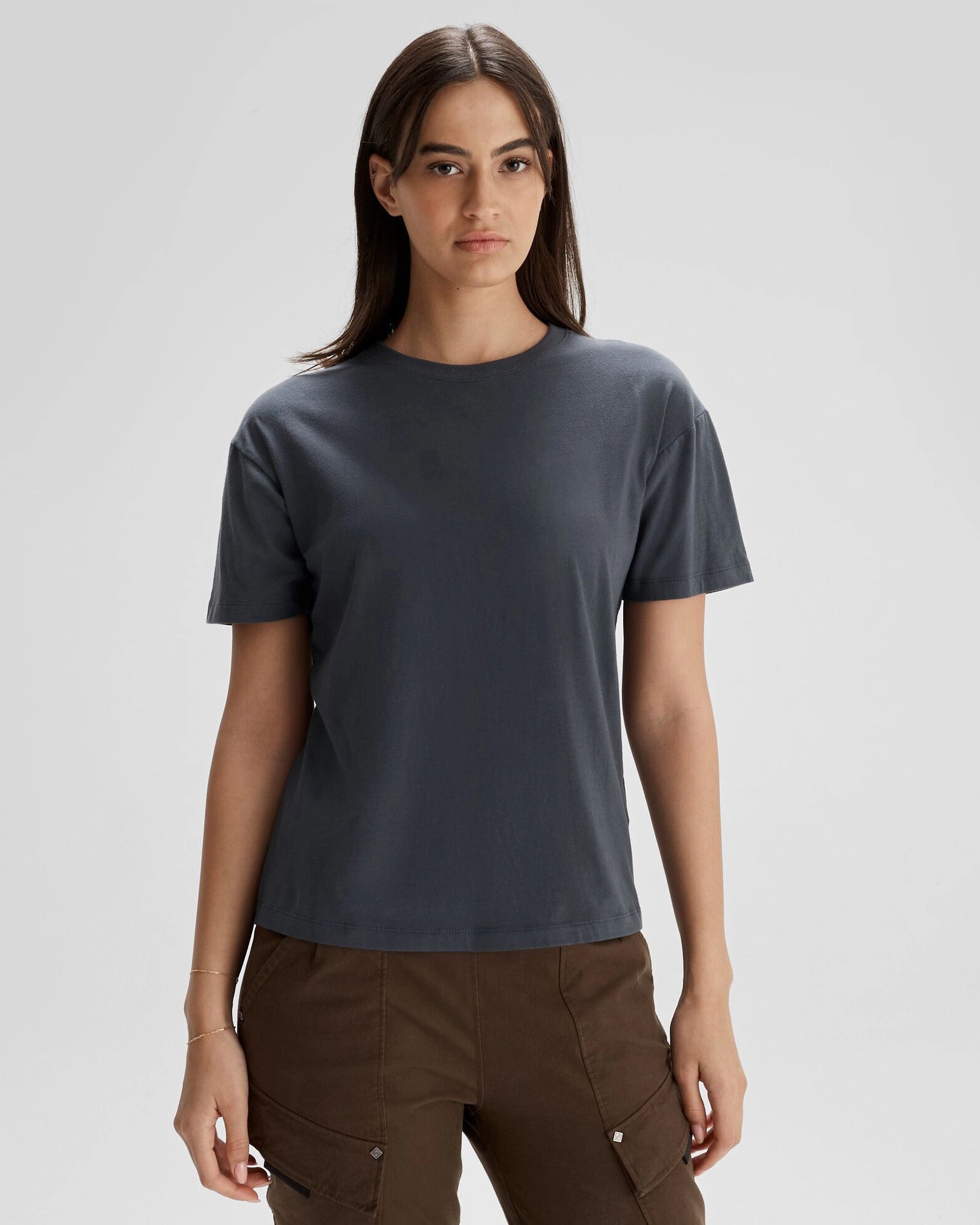 Heat Regulating Fabric DoubleLayeredFabric Women's Solid Organic Cotton T-Shirt - Night