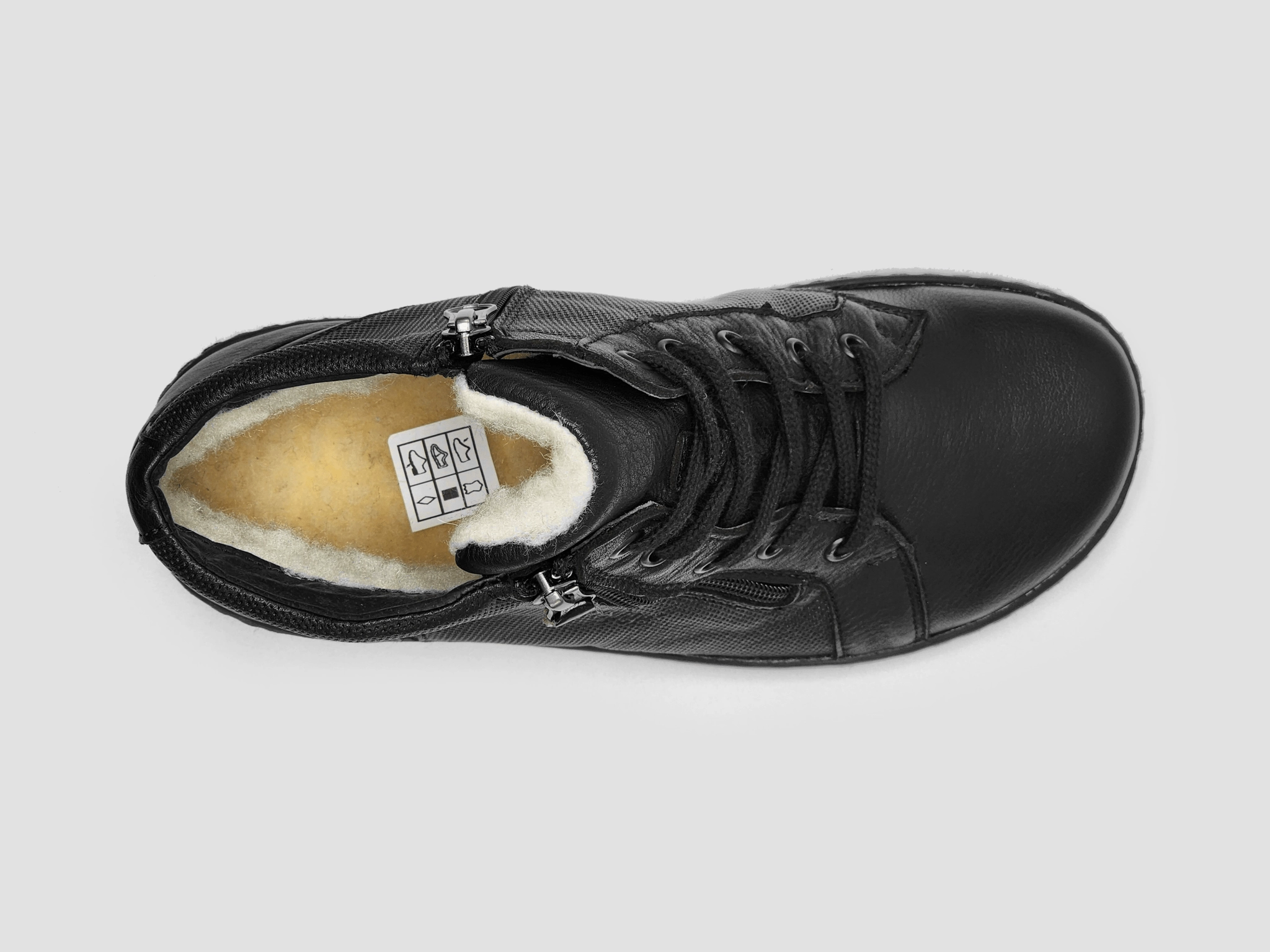 Comfortable Stride Tourist Women??s Tall Dr Wellness Wool-Lined Zip-Up Leather Boots - Black