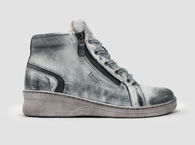 Casual Walk Women??s Tall Dr Wellness Wool-Lined Zip-Up Leather Boots - Blue