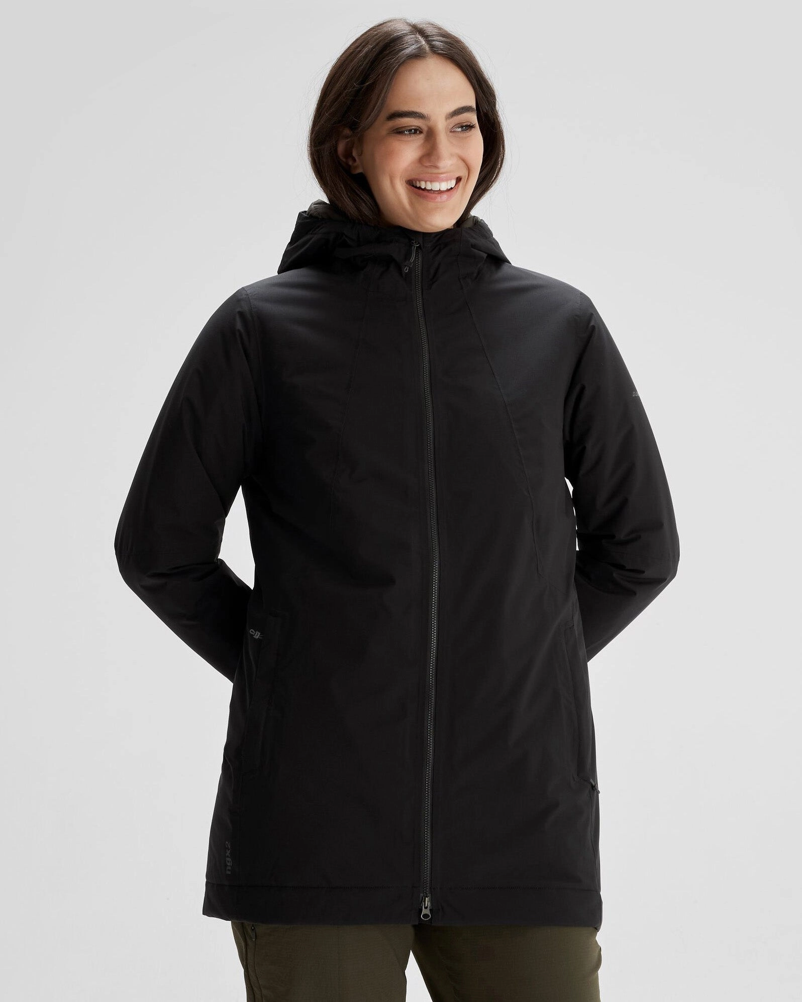 Everyday Layer Style Non Restrictive Silhouette Women's Trailhead 2L Insulated Rain Parka - Black Stingray