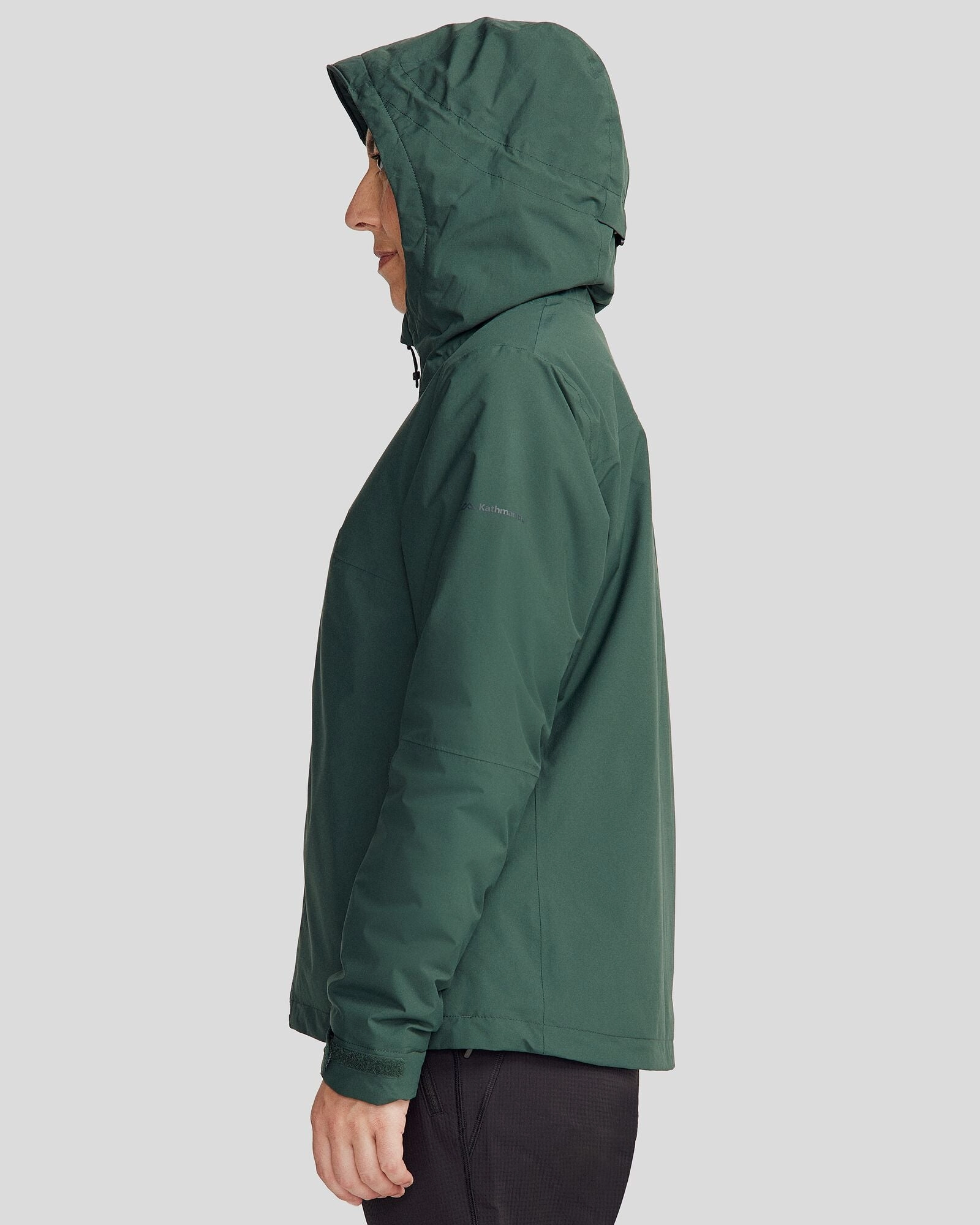 Kangaroo Pocket Women's Trailhead 2L novaLOFT Rain Jacket - Deep Forest