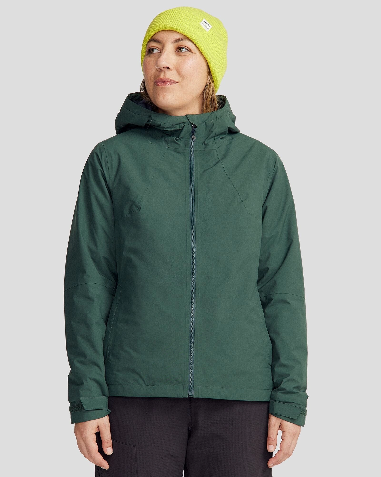 Women's Trailhead 2L novaLOFT Rain Jacket - Deep Forest Hypoallergenic Textile Reversible Dual Layer