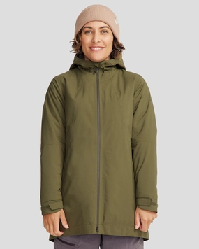 Quick Release Buckle Mechanism Women's Trailhead 2L novaLOFT Rain Parka - Light Moss
