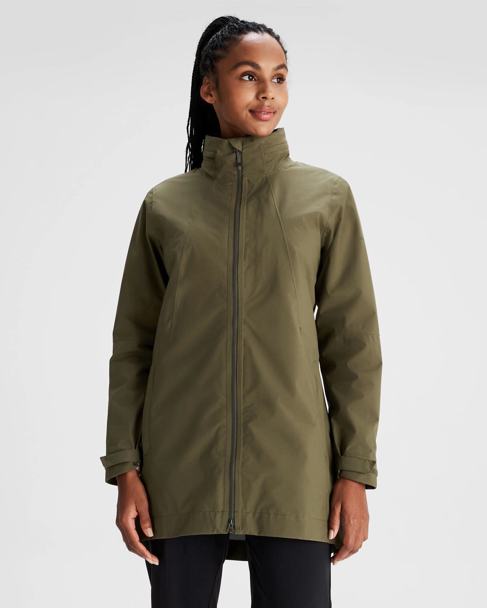 Minimal Travel Look Thermal regulation Women's Trailhead Stretch 2.5-layer Rain Parka - Light Moss