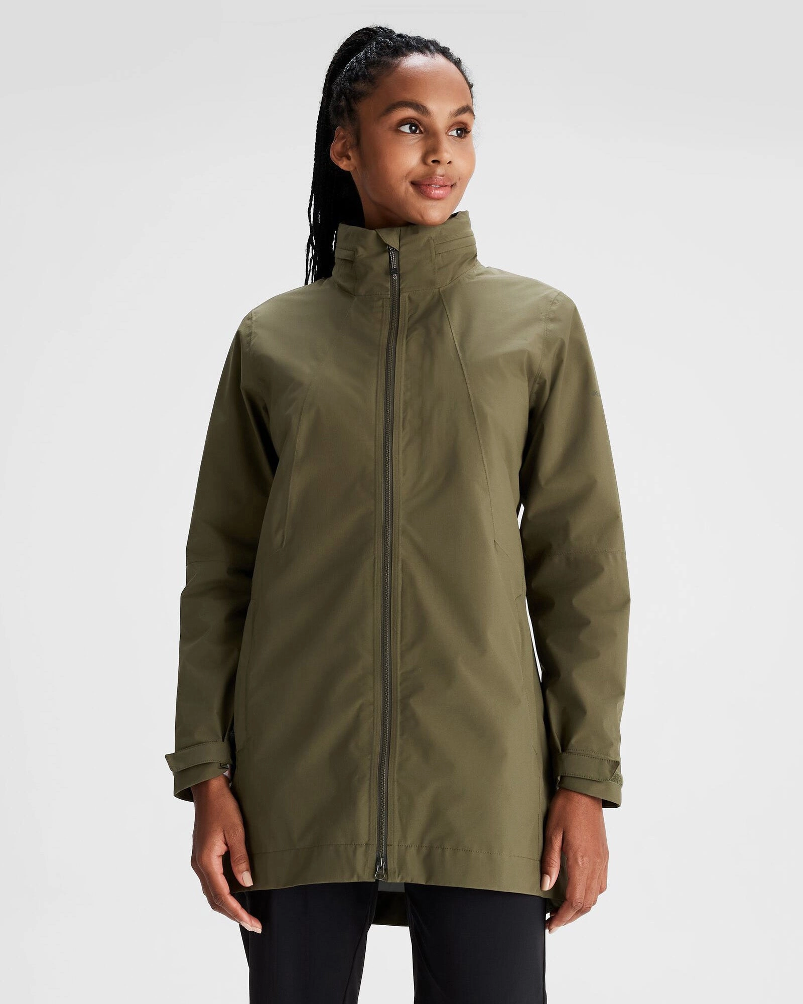 Women's Trailhead Stretch 2.5-layer Rain Parka - Light Moss Seamless Street Fit