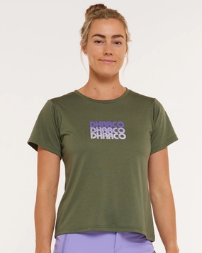 Womens Short Sleeve Tech Tee | Garigal Green Easter