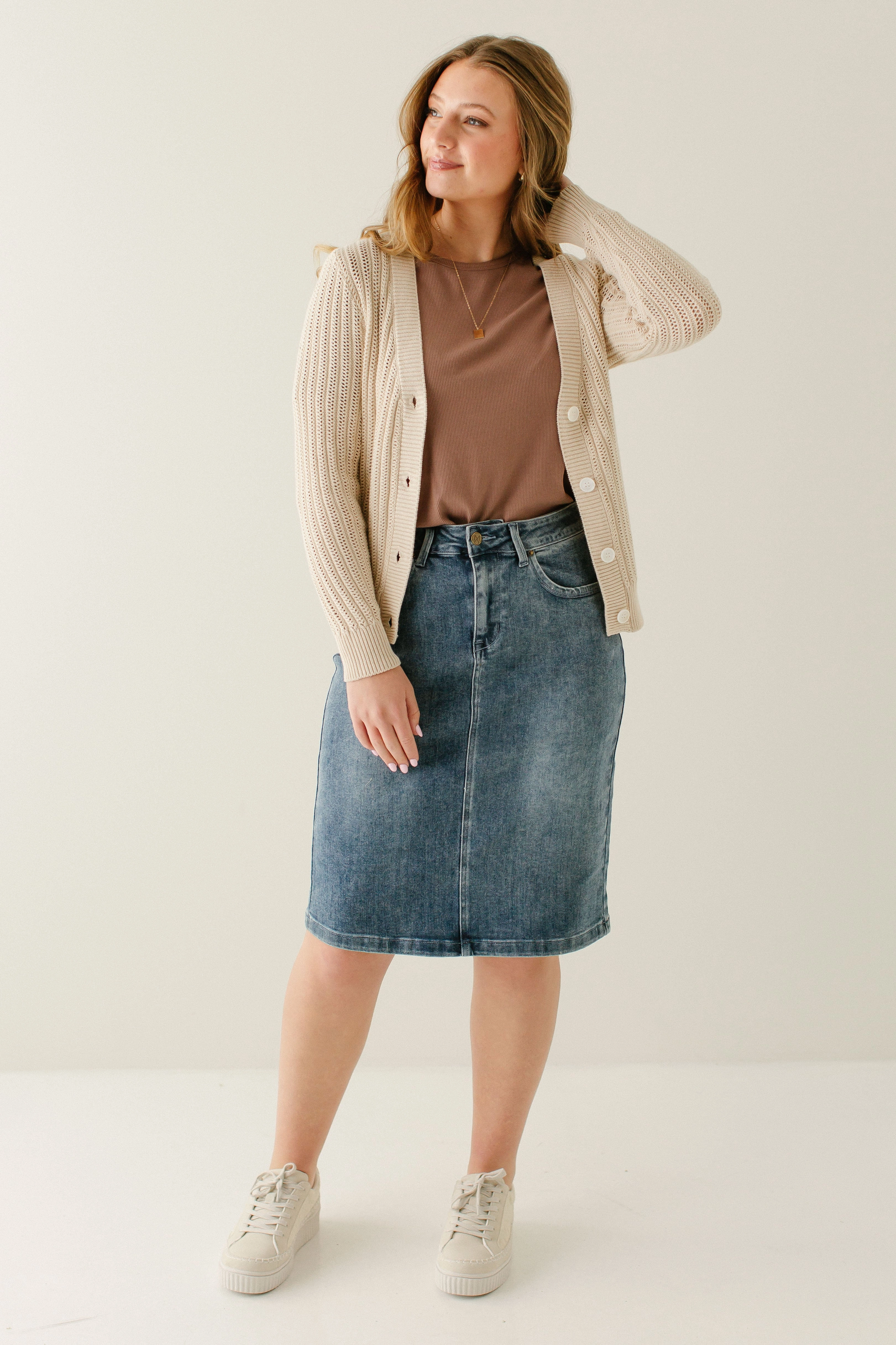 Breathable Minimal Vibes 'Kyra' 100% Cotton Denim Skirt