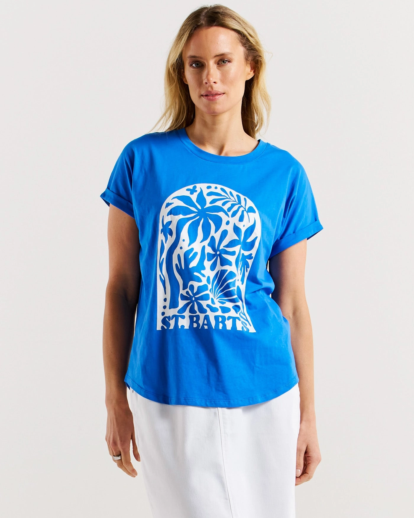Betty Basics Hailey Short Sleeve Tee St. Palms Print Active Outfit Style Sport Performance Design