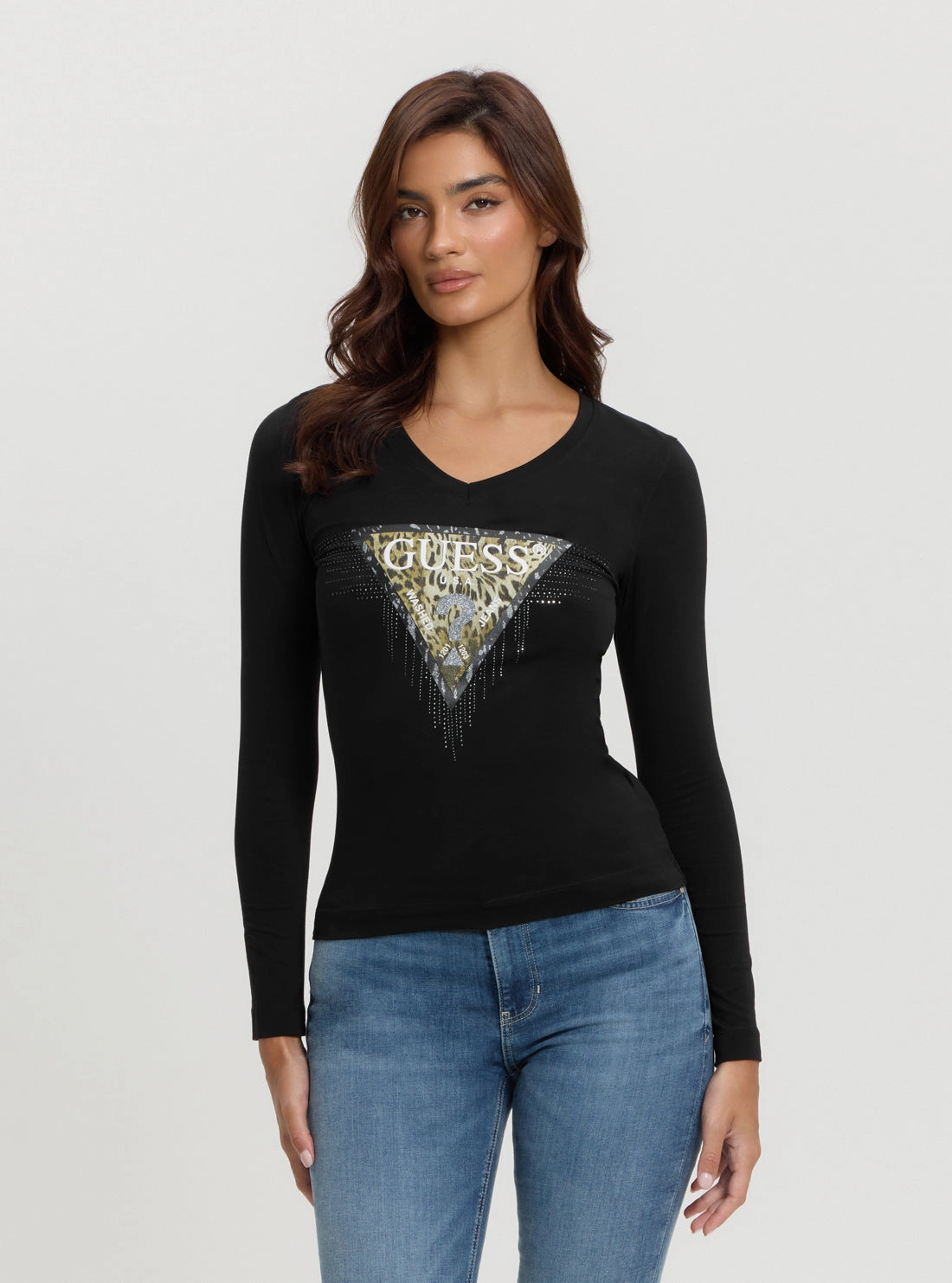 AntiPillingTreatment Casual Button-Down Eco Black Triangle Tiger Print T-Shirt