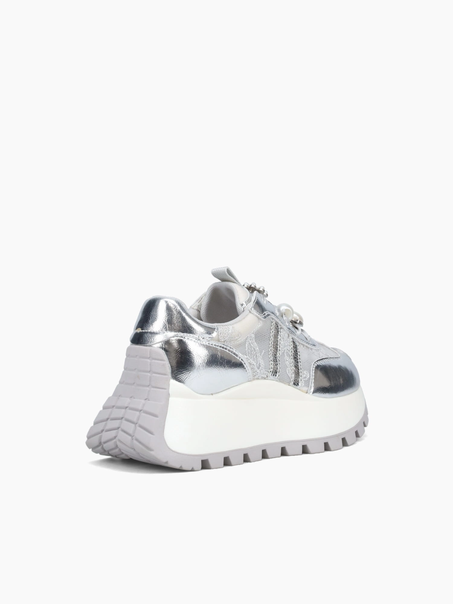 Elastic laces Yani Silver Mesh