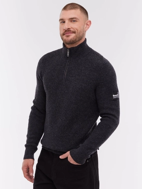 Zero Pilling Guarantee Yanta Quarter-Zip Funnel-Neck Sweater - Grey