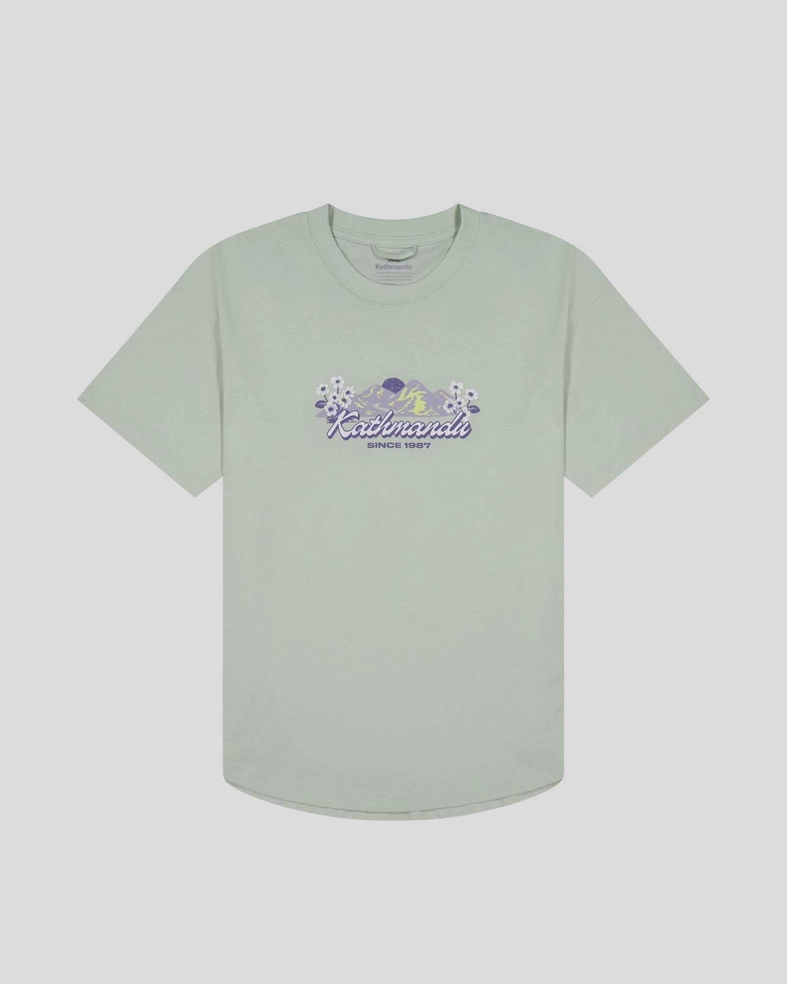 QuickDrying BondedEdges Women??s Mt Cook Lily Organic Cotton T-Shirt - Light Sage