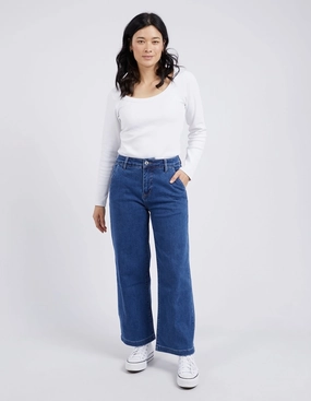 Elm Izzy Wide Leg Jean Dark Blue Wash Ultra Shape