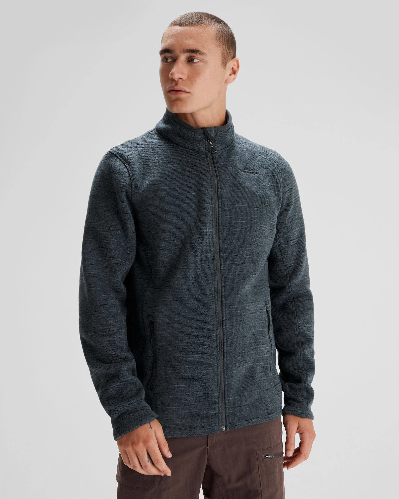 Men's Aikman Fleece Jacket - Night Marle Modular Layering Compatibility Gloss Free Texture