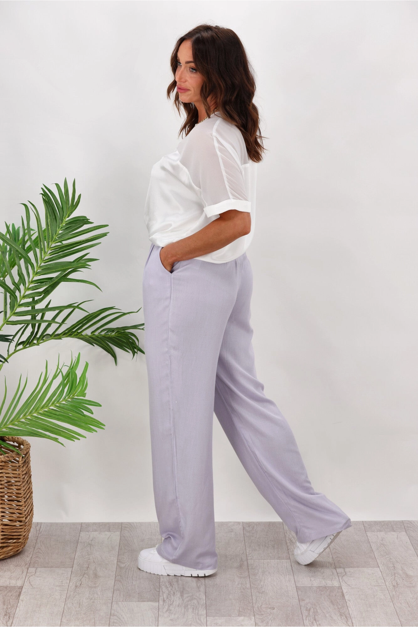 Petite Size Skin Friendly Breath Flow All About Eve Natalia Pant Grey