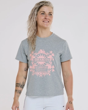 Award-winning Bohemian style Womens Cotton Tee | Grey Marble